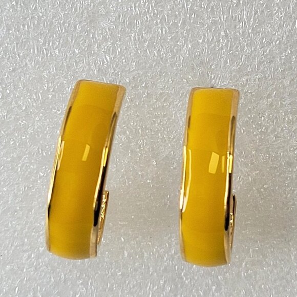 Yellow Cuff Hoop Earrings - Picture 4 of 6